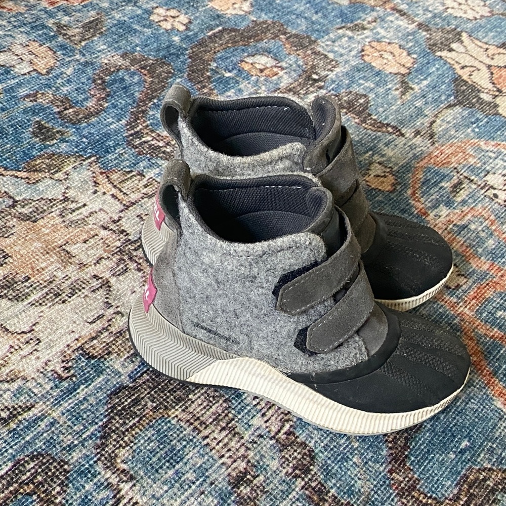 Sorel Kids Gray and Black Sneakers